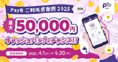 PayB最大50,000円キャッシュバックのチャンス！